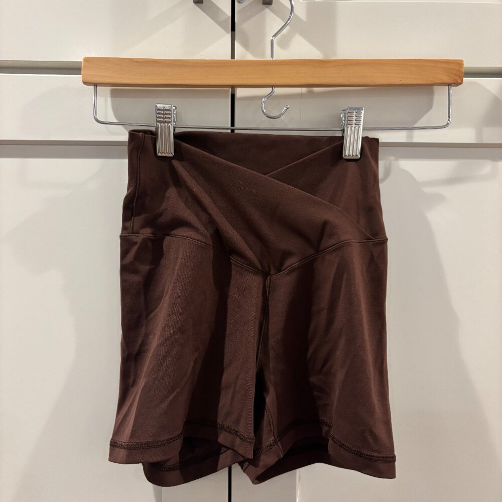 Brown Aerie Offine Cross Waist 4 inch Biker Short